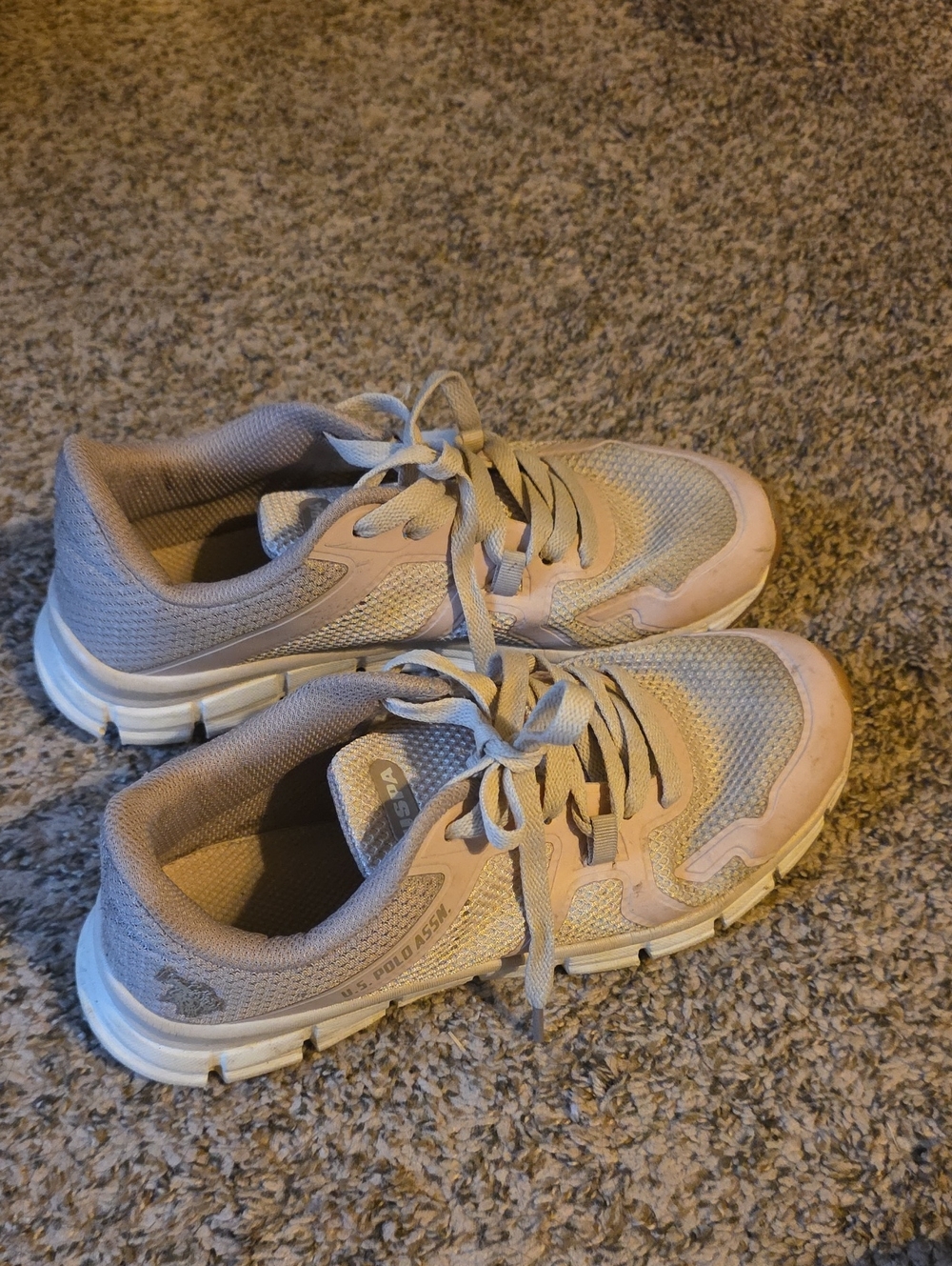 U.S. Polo Assn. Women’s Taupe Pink Athletic Lace-Up Sneakers